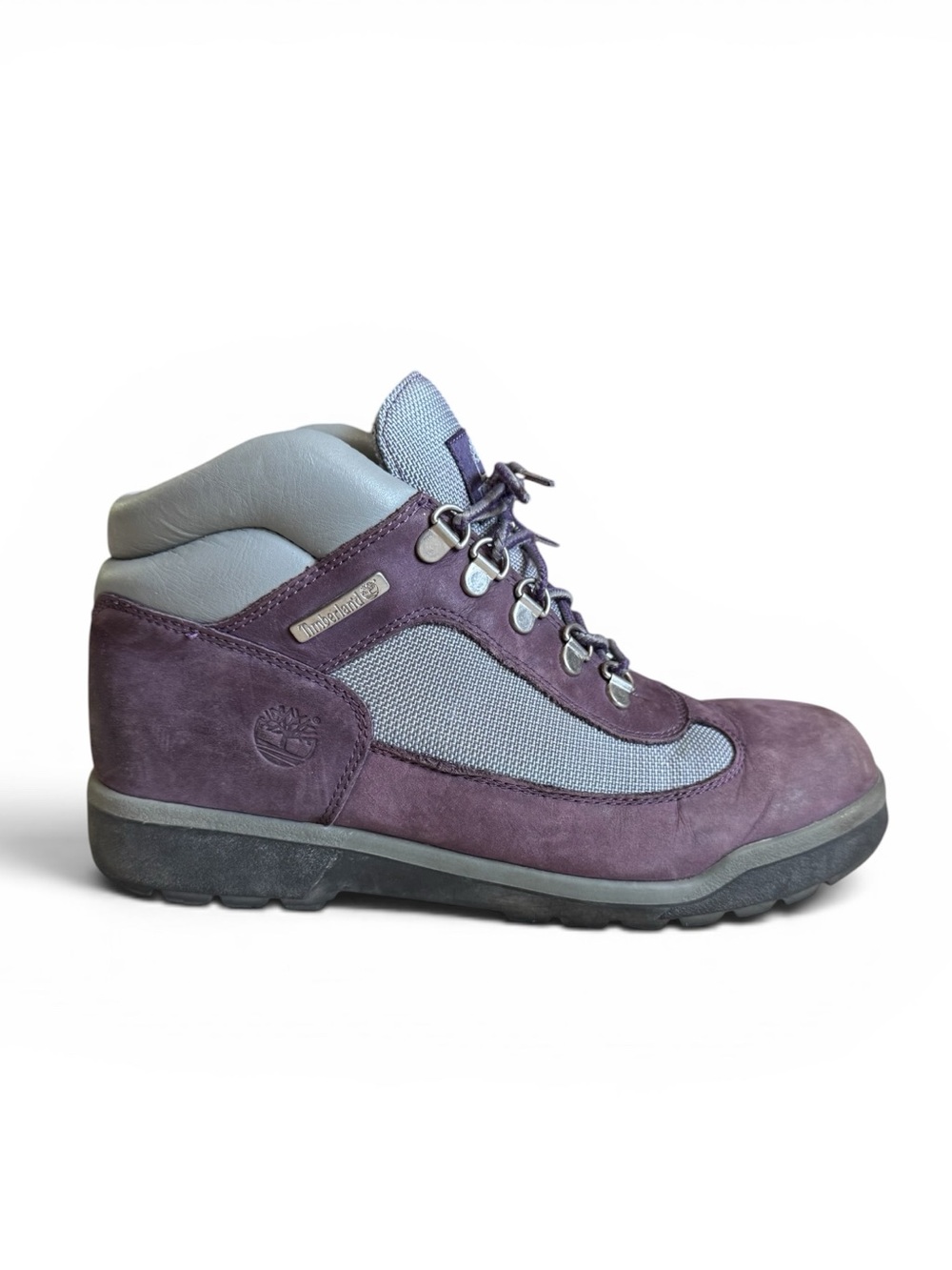 Timberland Field Boots Outdoor Nubuck Hiking Shoes Gray Purple 7